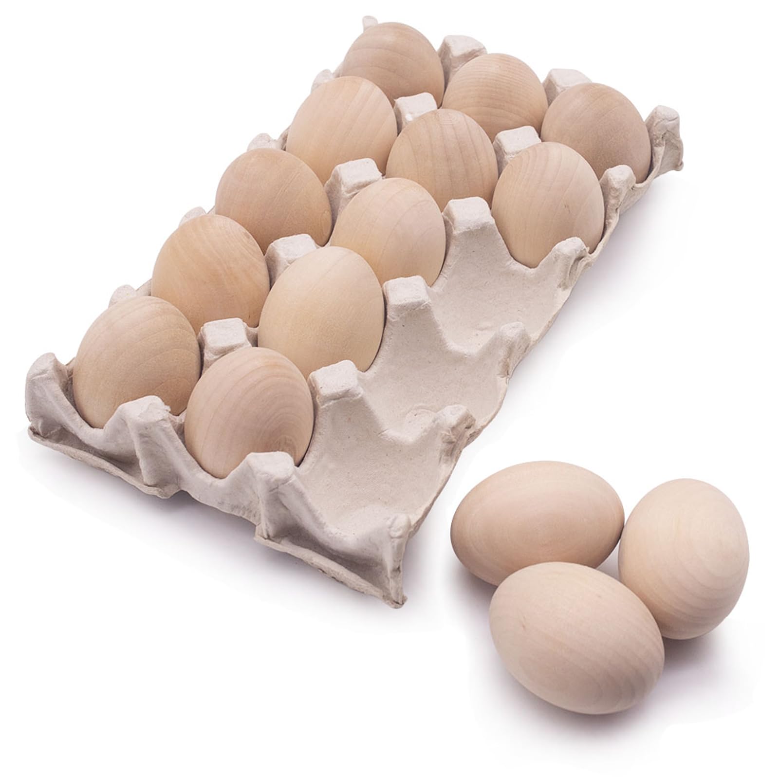 - SallyFashion 15Pcs Unpainted Wooden Fake Easter Eggs for Children DIY Game,Kitchen Craft Adornment,Wood Eggs for Encouraging Hens to Lay Eggs