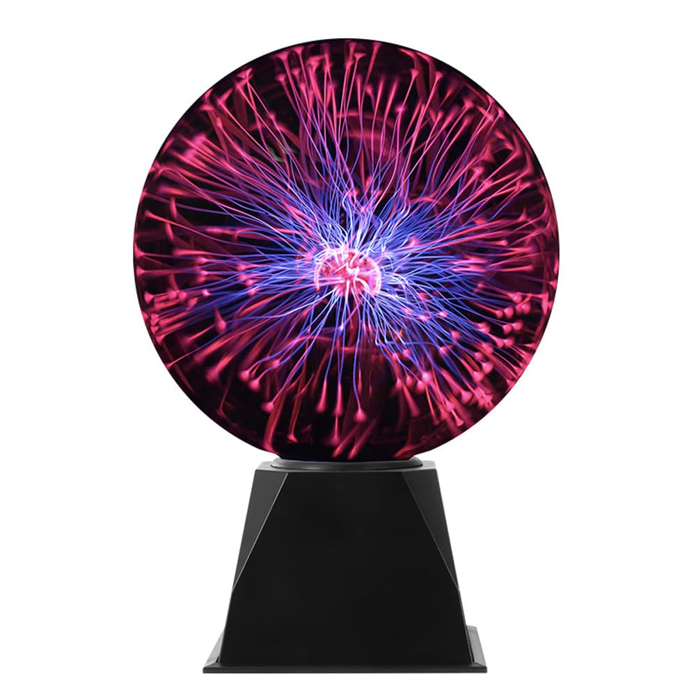 PROROKEVA 6 Inch USB Plasma Ball Lamp Voice Controlled Static Electricity Ball Indoor Atmosphere Light Colorful Atmosphere Light for Kids