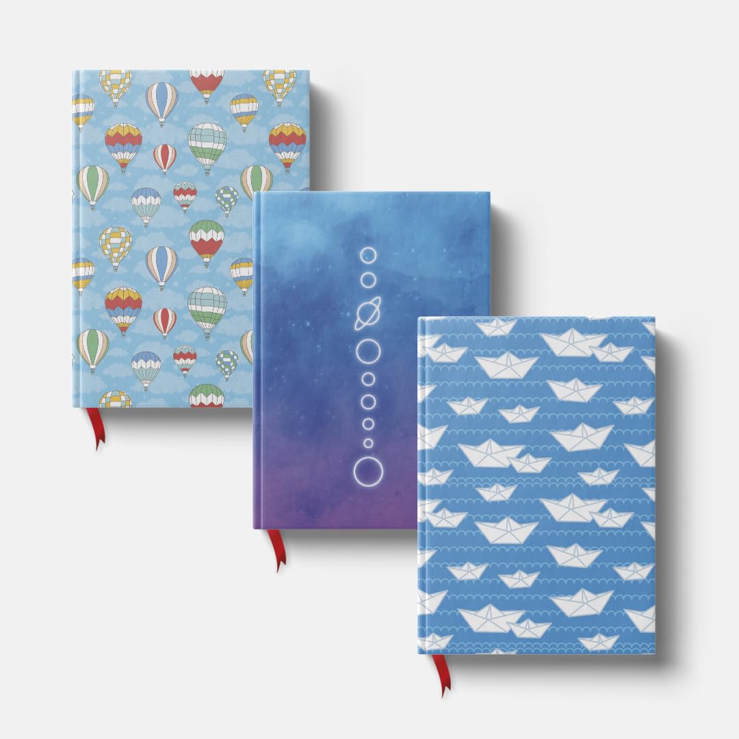 Sundaram A7 Note Book | Case Bound | 192 Pages | 7.4 x 10.5 cm | Single Line | Pack of 3