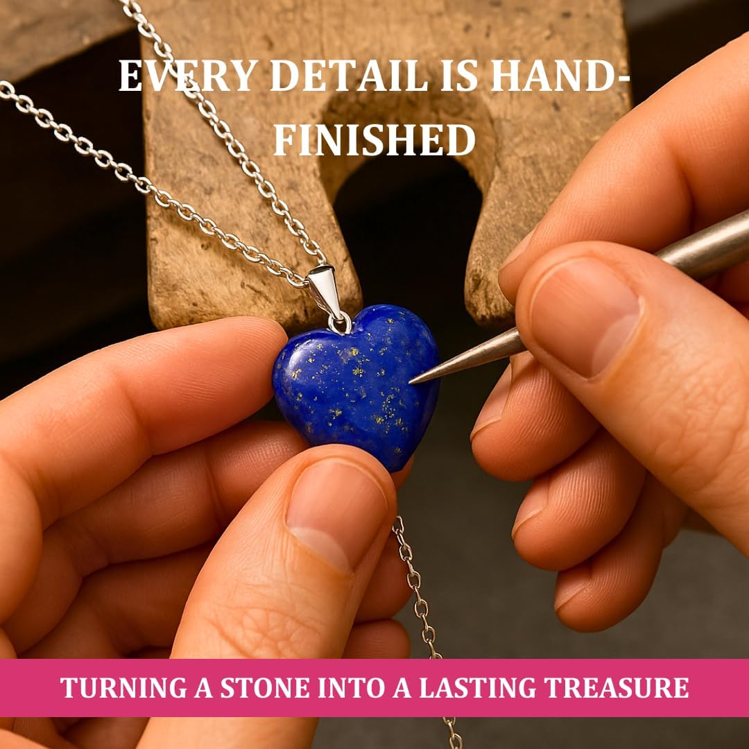 Gempires Love Heart Crystal Pendant Necklace for Women, Silver Plated 18 + 2 Inch Adjustable Chain - Image 9