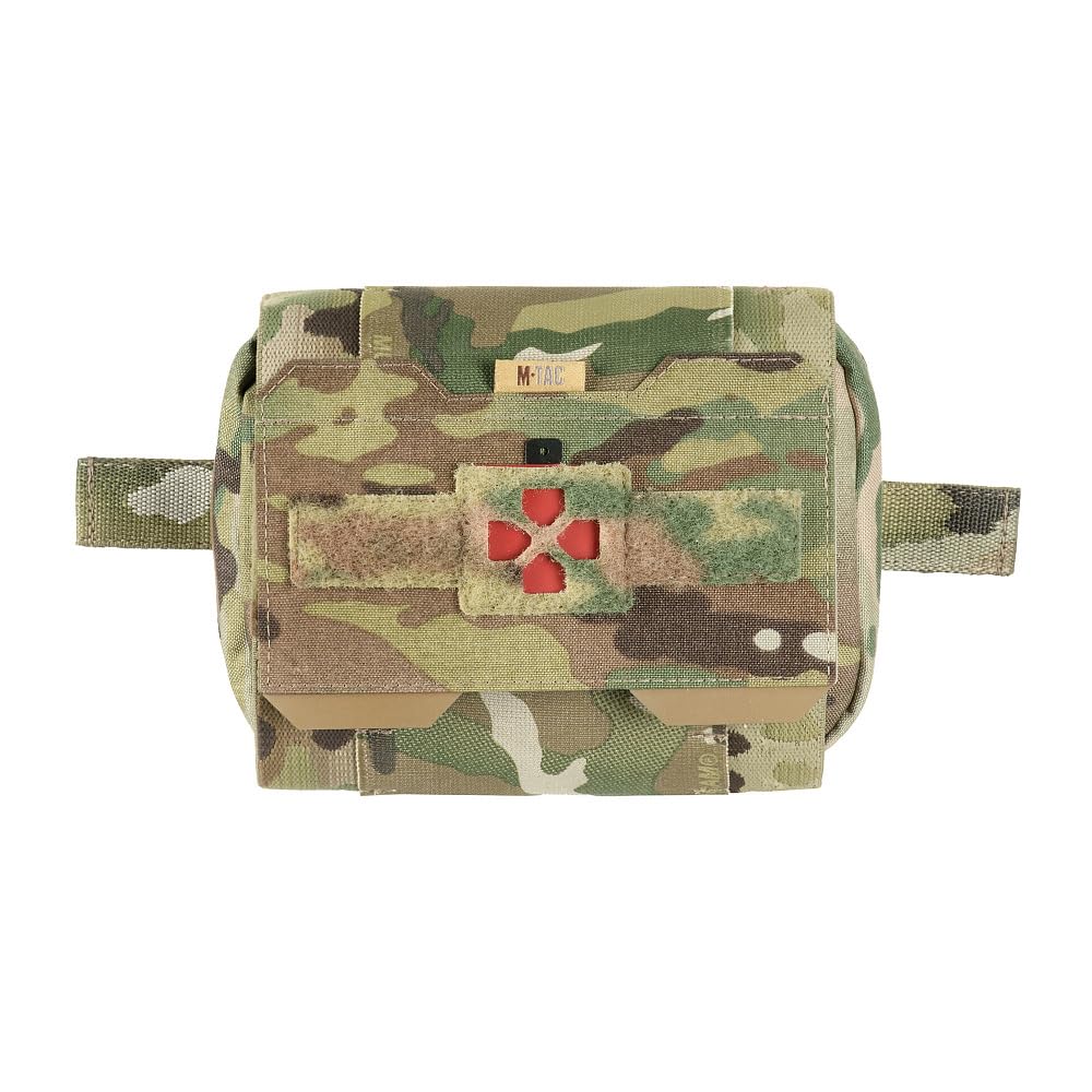 M-Tac Large Elite Horizontale Medizinische MOLLE-IFAK-Tasche – Cordura® 500D MIL-SPEC, Laser-Cut Basis, AquaGuard-YKK®-Reißverschlüsse, Abnehmbarer Erste-Hilfe-Organizer, Multicam