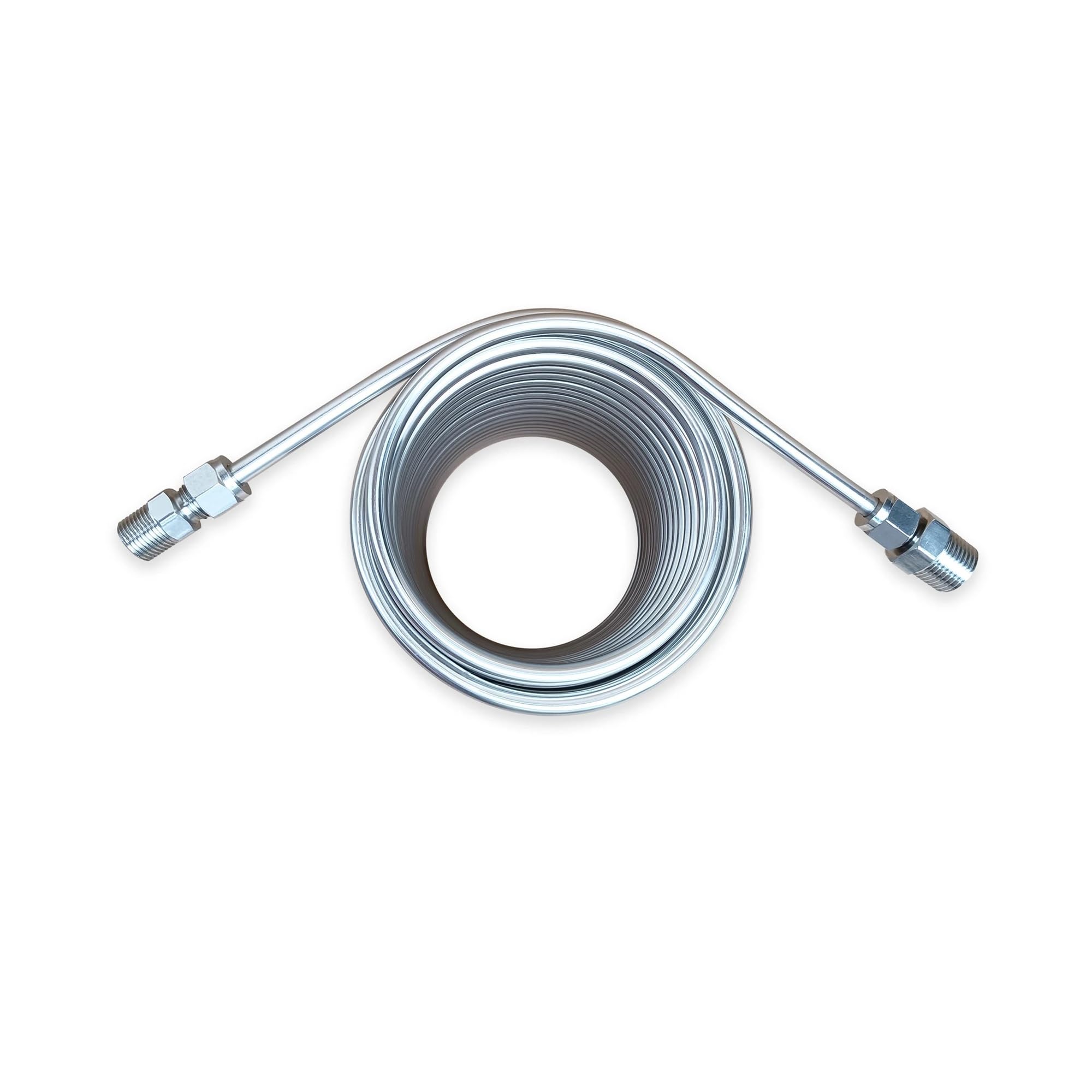 Enfriador de Mosto y Agua for Cerveza de Doble Capa, serpentín de enfriamiento de 14 m de Longitud, Acero Inoxidable 304 de Grado alimenticio, Conector de 3/8" y 1/2" Uso Multifuncional