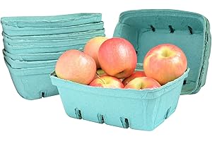 Green Molded Pulp Fiber Berry/Produce 1.5 Quart Basket - 25 Pack