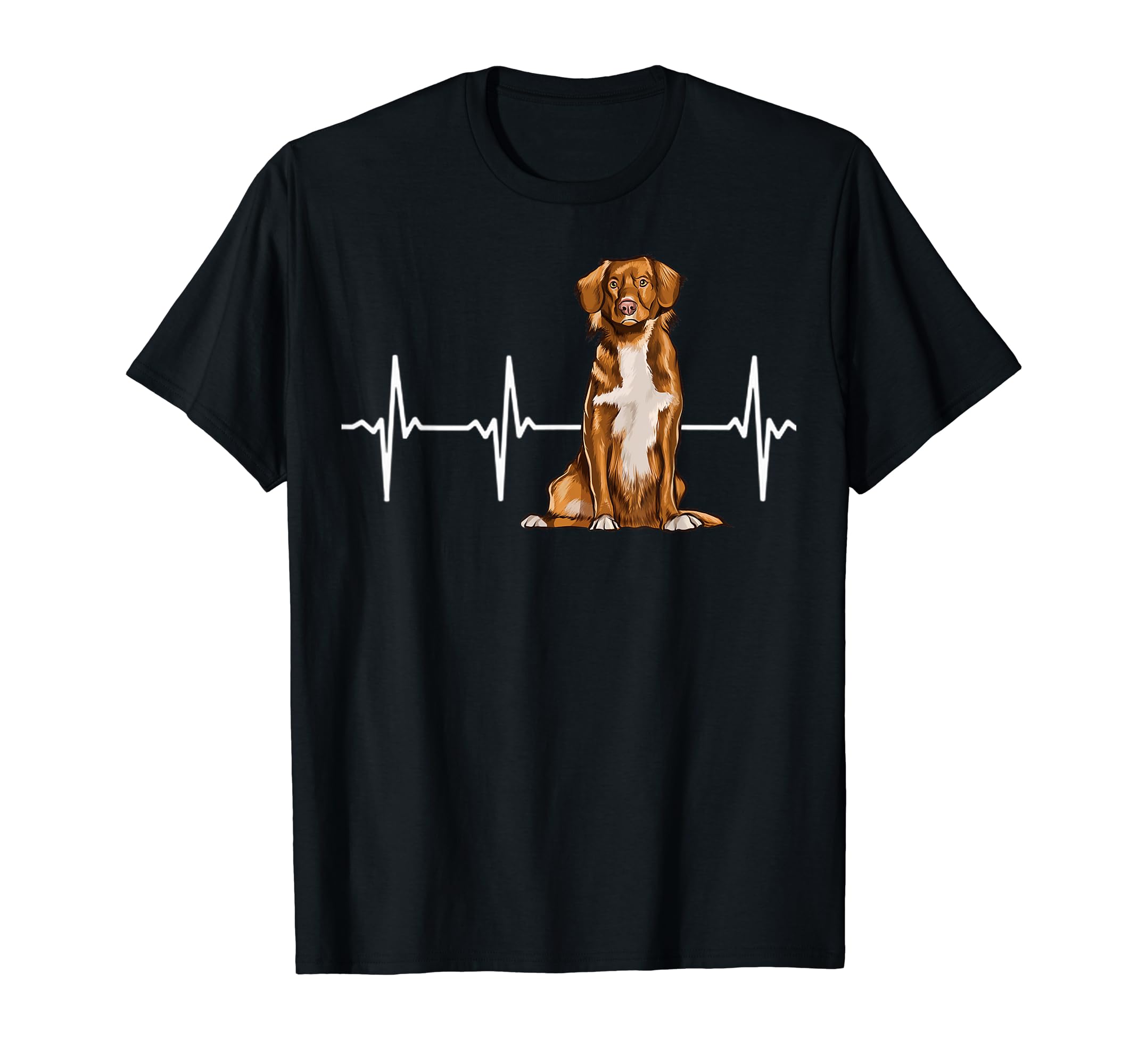 Nova Scotia Duck Tolling Retrievers Heartbeat Dog Lover T-Shirt, Black