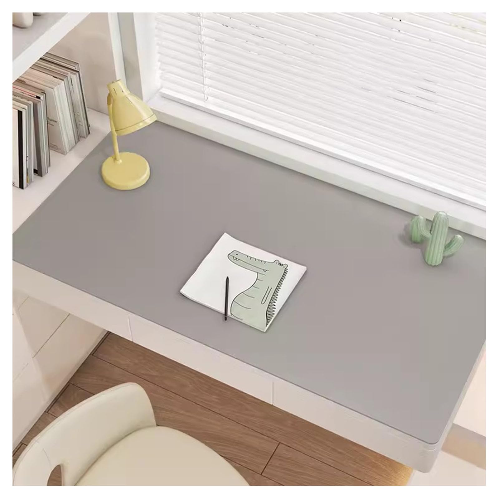 Grande Tappetino da Scrivania in Pelle Sottomano Scrivania Ufficio Ecopelle Tappetino Mouse Antiscivolo Impermeabile Tappetino da Protezione da Tavolo da Pranzo, Computer, Ufficio (60×120cm,Dark Gray)