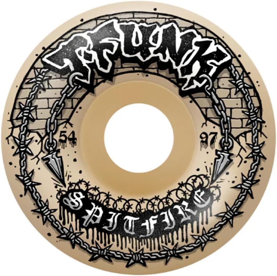 Spitfire Skateboard Wheels 54mm F4 97A T-Funk Raw Radial Full Natural