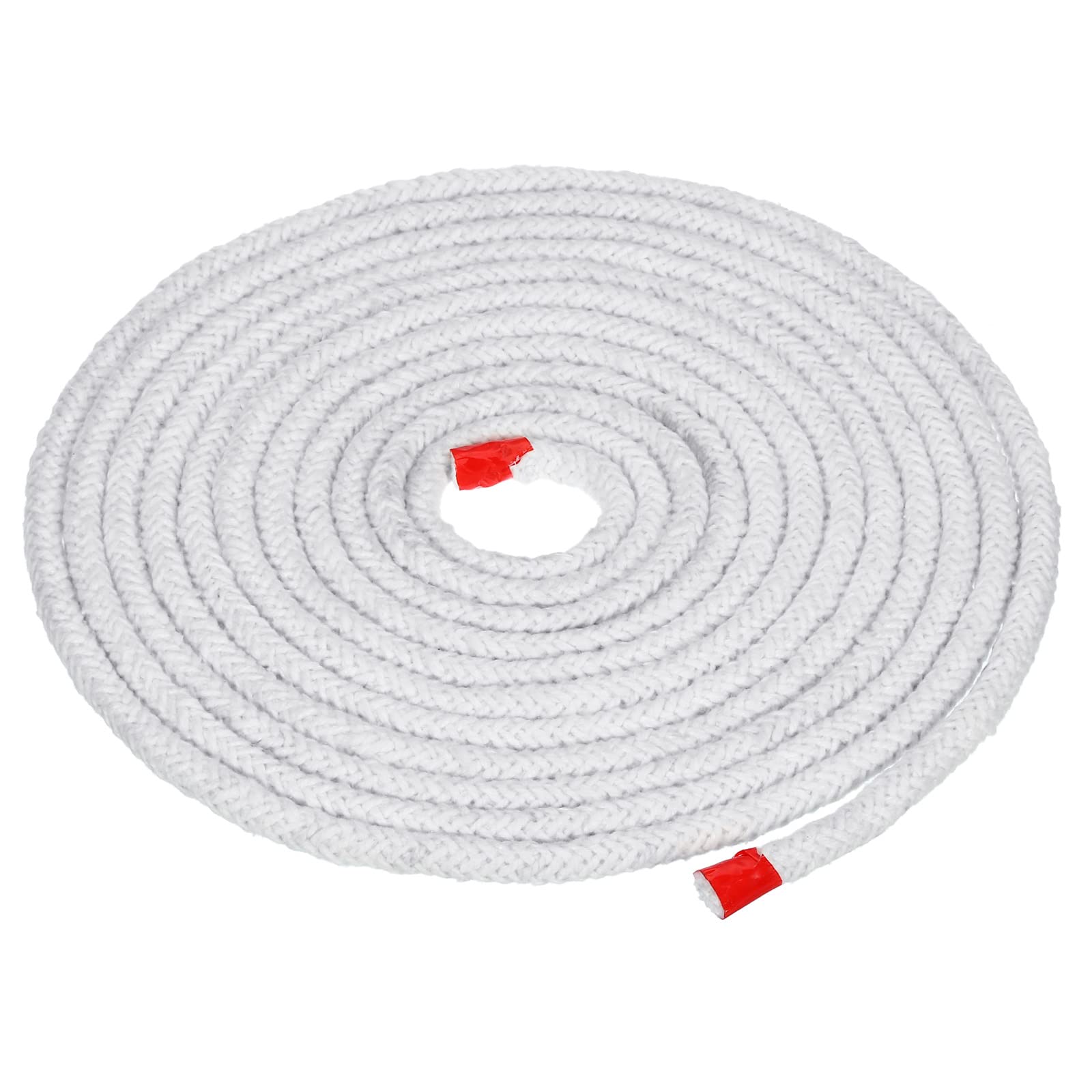 PATIKIL 22.97ft x 3/8" Ceramic Fiber Rope, Round Braided Rope High-Temperature Gasket Seal for Boiler Furnace Oven Kiln Casting, White