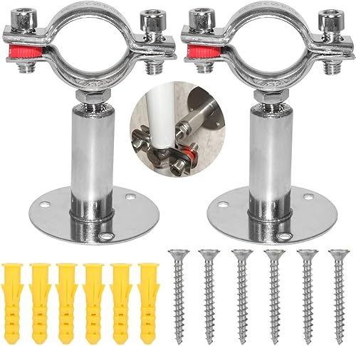 Beduan Soporte de tubería de acero inoxidable de 2.36 pulgadas para montaje en pared en techo, abrazadera de soporte de tubo ajustable para tubería