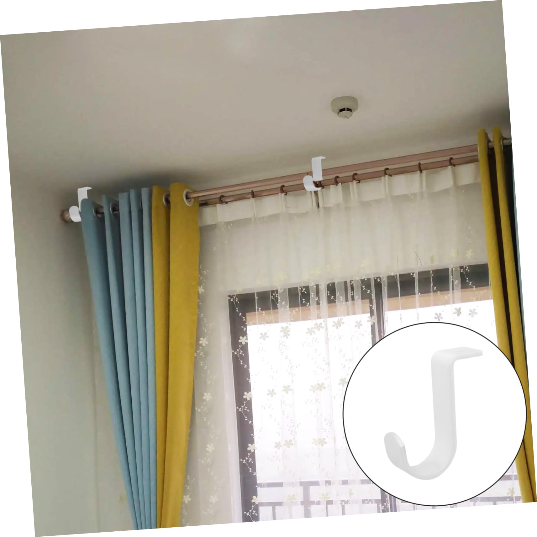 jojofuny 15pièces Support De Tringle à Rideau Réglable Inoxydable Support Robuste pour Rideaux Installation Murale Blanc