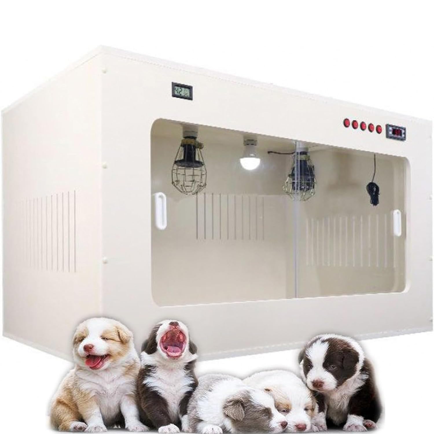 Incubatrice per cuccioli con riscaldamento – Box per cuccioli e gattini appena nati, scatola per il parto con riscaldatore, ideale per la cura di cani e gatti, 80 x 50 x 50 cm