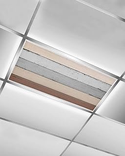 1 Pcs Fluorescent Light Covers for Ceiling Lights Farmhouse Wood 4 x 2 Feet Decorative Magnetic Light Filters for Classroom, Offices, Hospitals, and Home Drop Ceiling Supplies, Vintage Country Barn