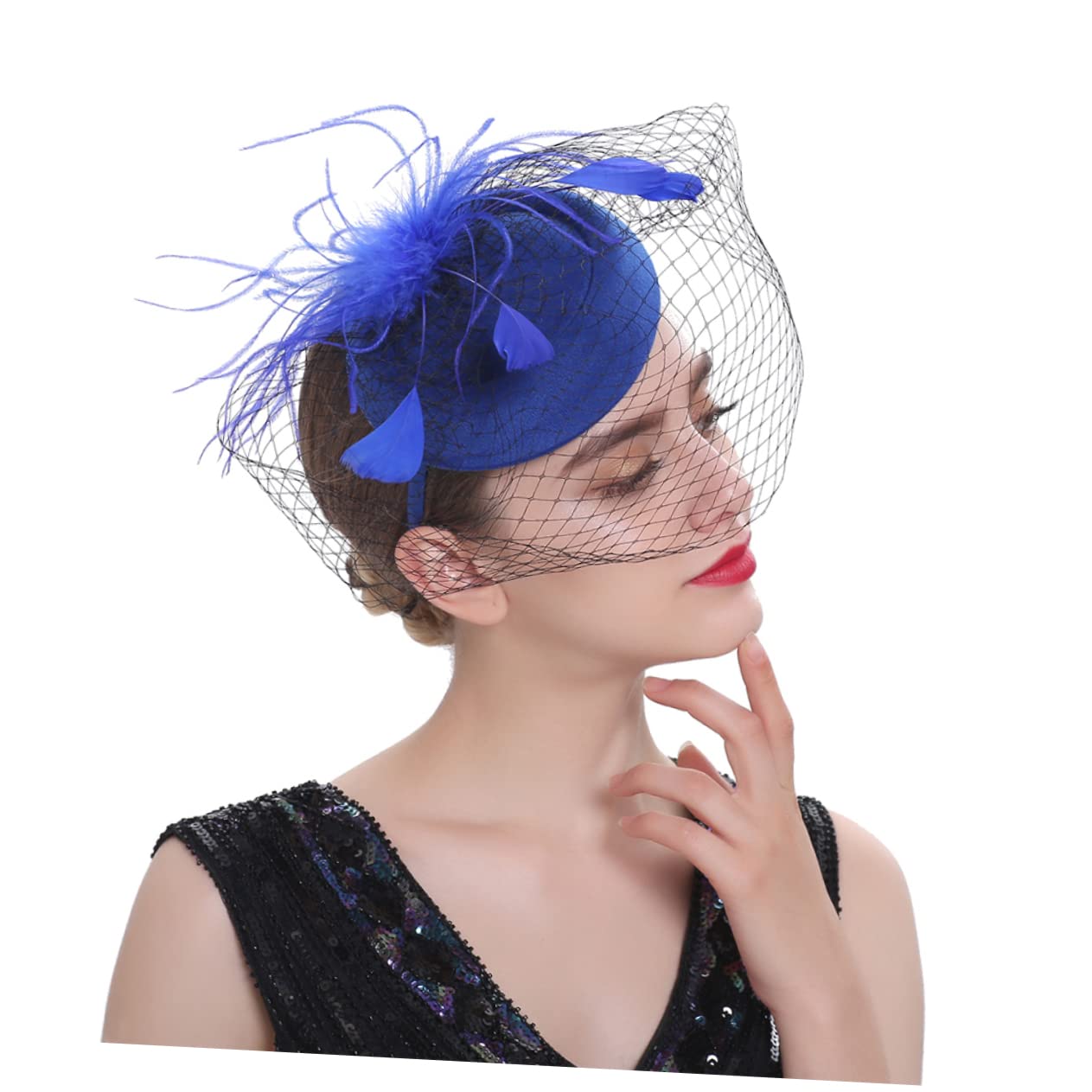 SHERCHPRY Berretti da donna Miss Berretti con fascia in rete, 2 pezzi