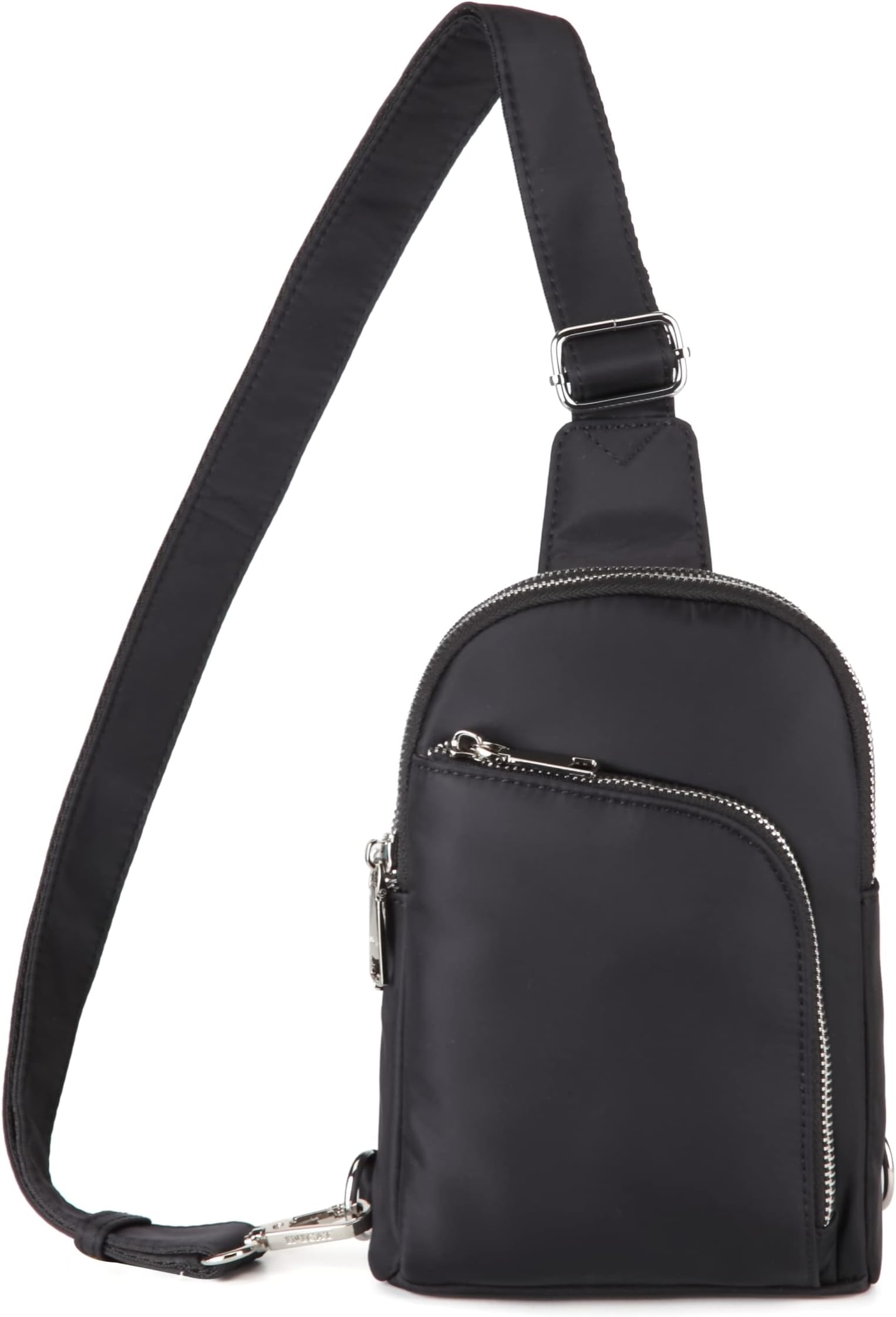 INICAT Small Crossbody Sling Bag Nylon Fanny Packs Fashion Sport Belt Bag Travel Shoulder Purses for Women, Black-08, Black-08