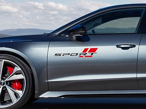 Miniatura 4 de CONGCONG Sports Decal Advanced - Calcomanía de vinilo automotriz (2 piezas) (negro rojo)