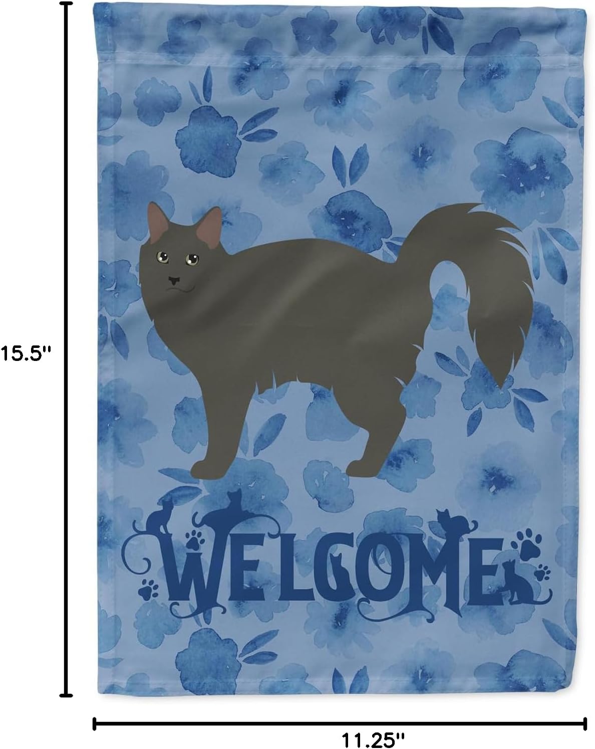 Caroline's Treasures CK4929GF Nebelung #3 Cat Welcome Garden Flag, Blue Mailbox Flag Decorative Yard Flag Banner Outside Patio Artwork Yard Flower Beds, Garden Size, Multicolor
