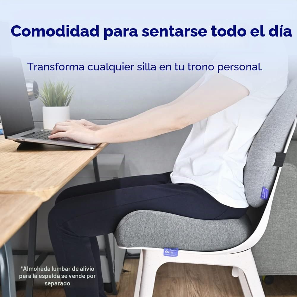 C Cushion Lab Cojín de Asiento Patentado para Alivio de presión para largas Horas sentadas en Silla de Oficina/hogar, automóvil, Silla de Ruedas, Espuma viscoelástica Extra densa para Cadera, coxis,