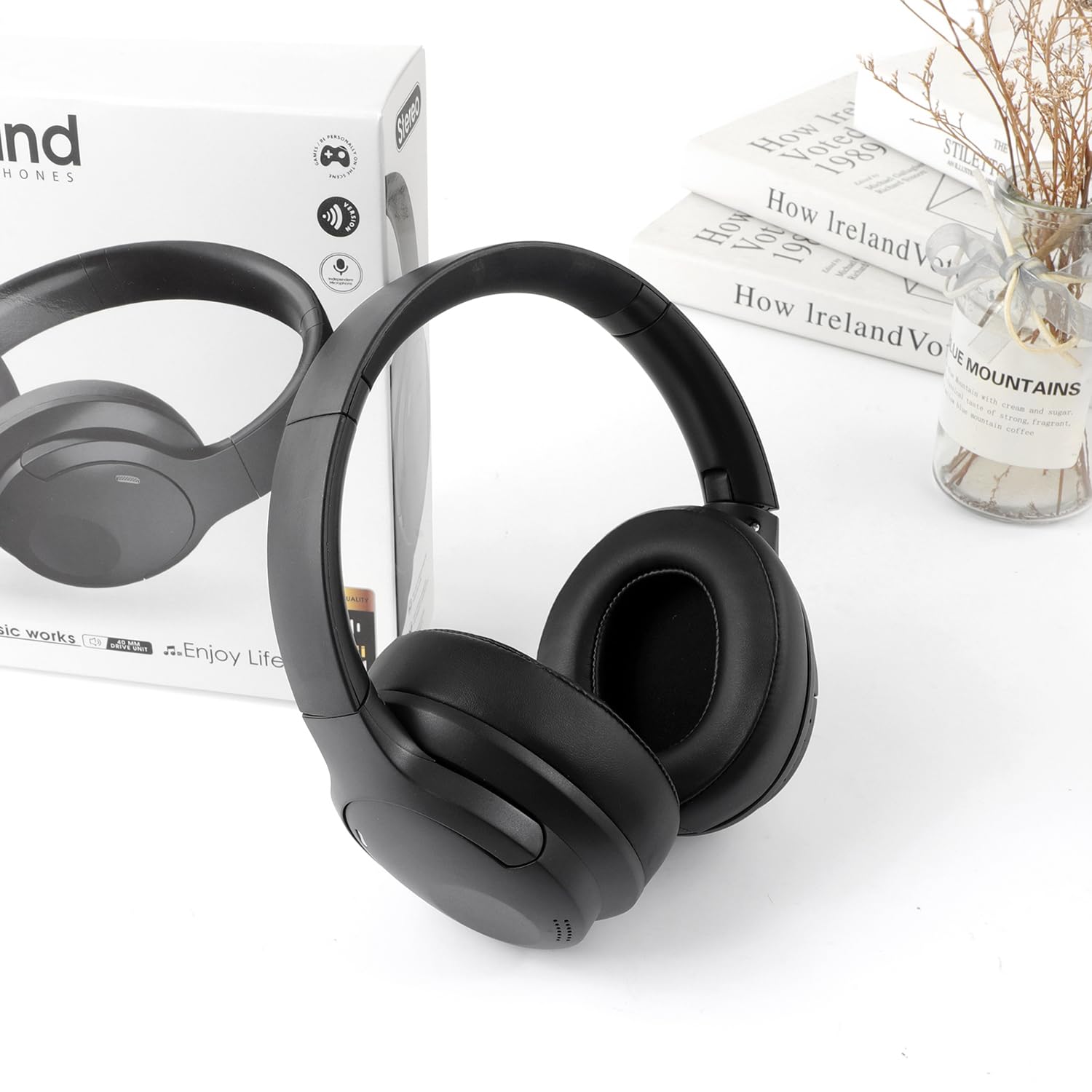 Dnil Cuffie Bluetooth wireless con design pieghevole e microfono nascosto integrato, adatte per studiare, ascoltare musica e giocare.
