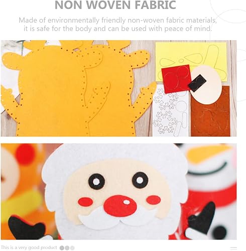 Miniatura 6 de Totority 3 juegos de marionetas de mano de Navidad DIY para niños, juguetes educativos para niños, juguetes de desarrollo, marionetas de mano de la