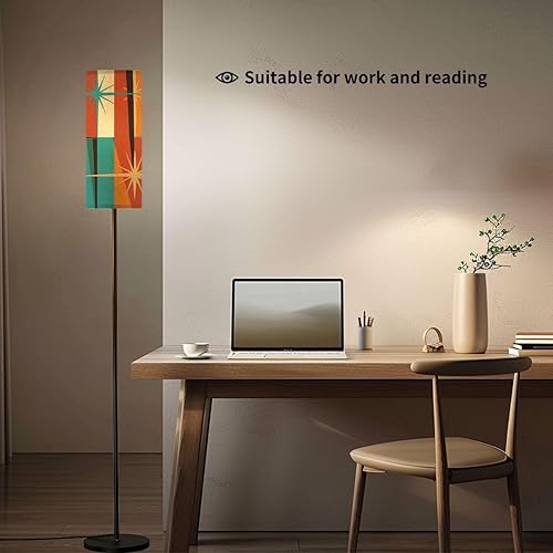 Miniatura 3 de Lámpara de pie para sala de estar, diseño moderno de mediados de siglo 50, patrón retro vintage de los años 50, lámpara de soporte de luz Mod