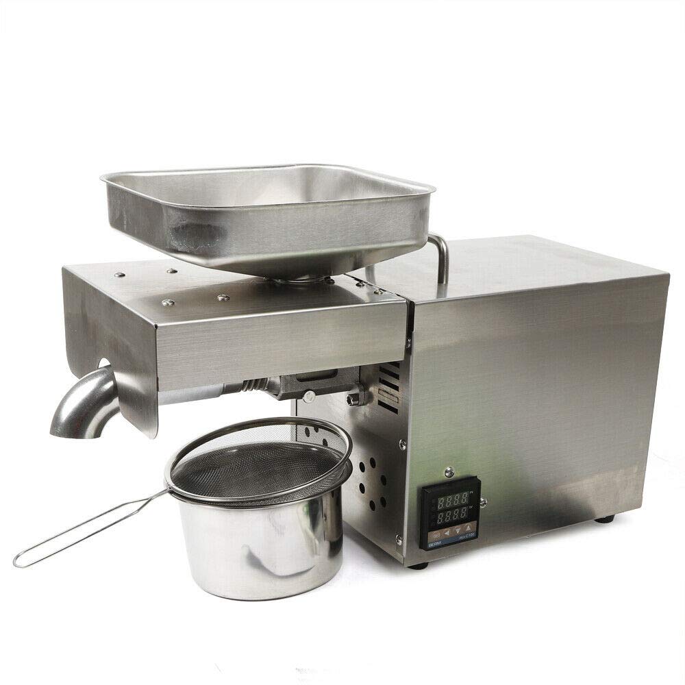 Fetcoi 1500W Automatic Oil Press Machine for Household Commercial Use,Nuts Seeds Oil Presser Pressing Machine,Cold/Hot Press Machine,304 Stainless Steel Intelligent Oil Temperature Control