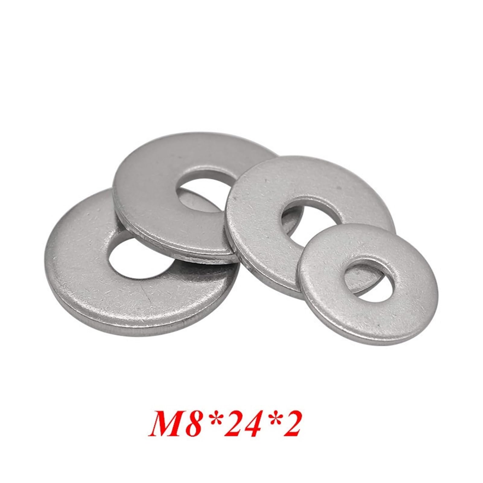 100 Rondelle di Guarnizione Piane Grandi M8 A2-70/304 in Acciaio Inossidabile M8*24 * 2 DIN9021 GB96