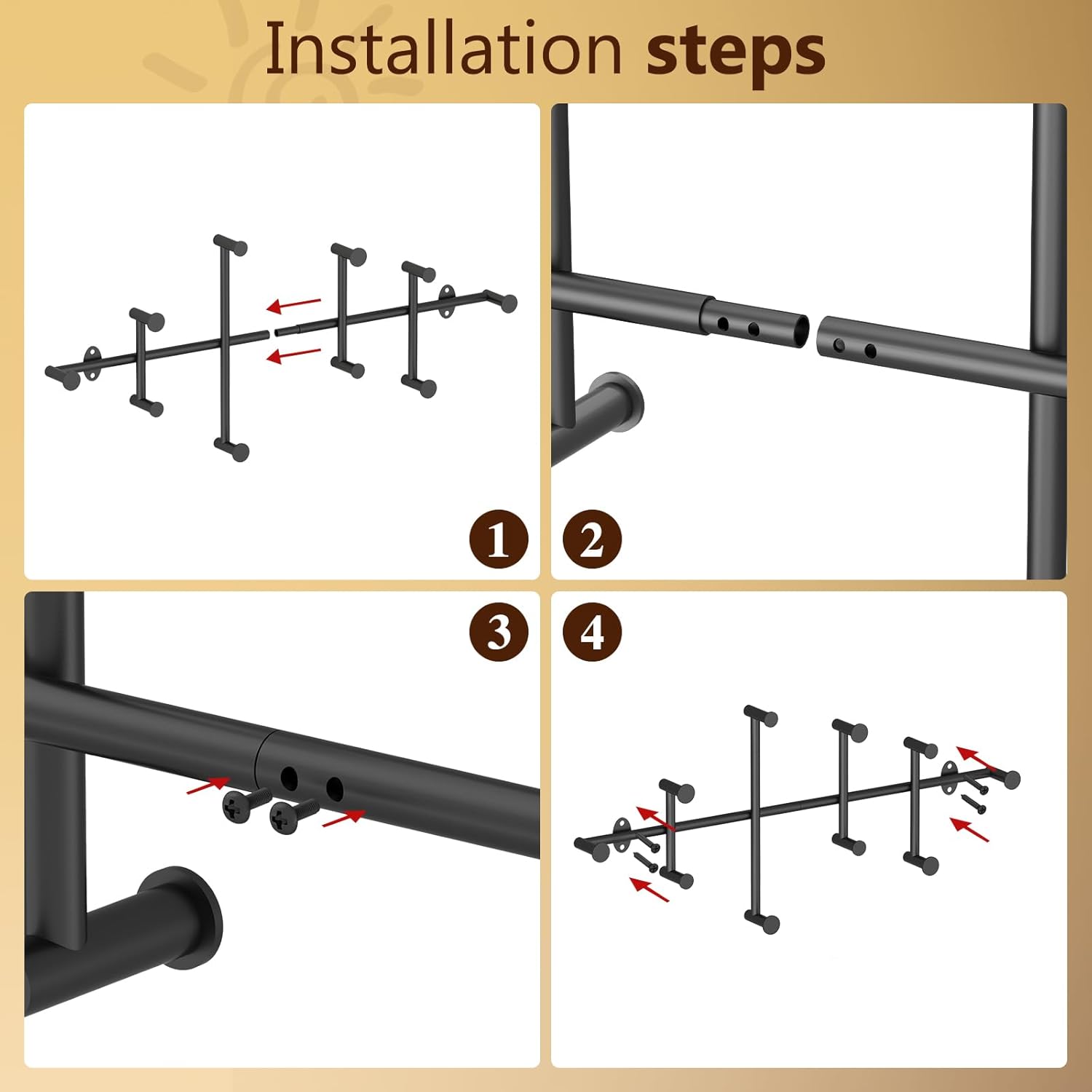 Large Coat Hooks Wall Mount, Minimalist Black Coat Rack Wall Mount, 31'' Long Heavy Duty Coat Rack Wall Mounted with 10 Hook for Room Entryway, Bedroom, Cloakroom, Hallway - Image 4