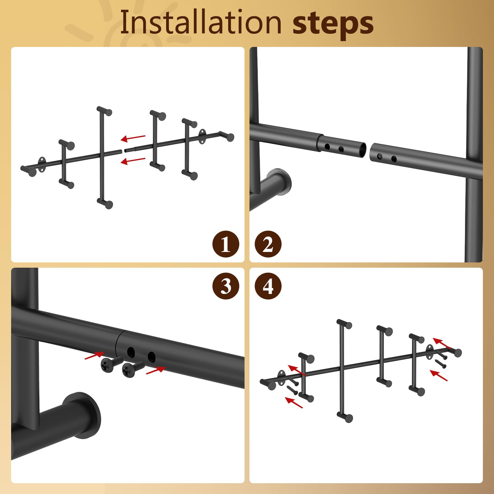 Perchero grande para colgar en la pared, minimalista, negro, 31 pulgadas de largo, resistente, con 10 ganchos para habitación, entrada, dormitorio, guardarropa, pasillo