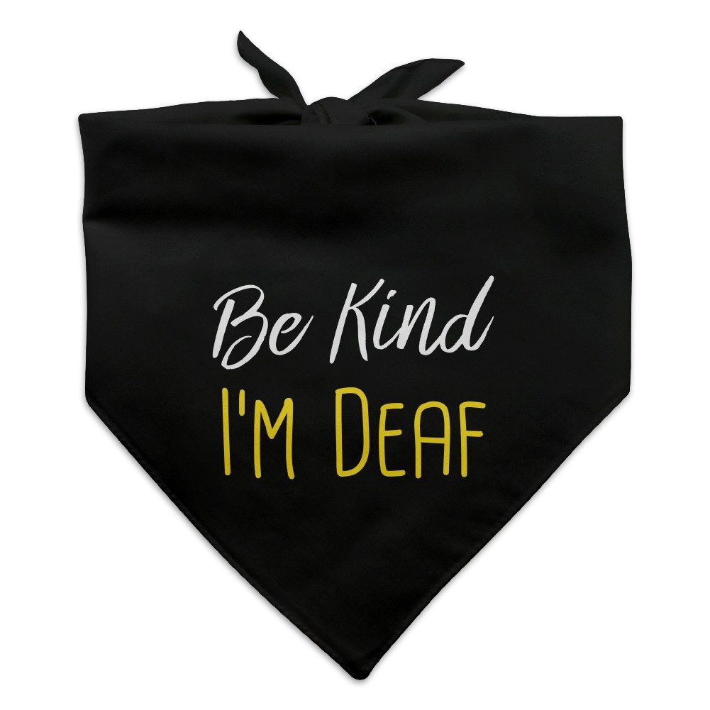 GRAPHICS & MORE Be Kind I'm Deaf Dog Pet Bandana - Black