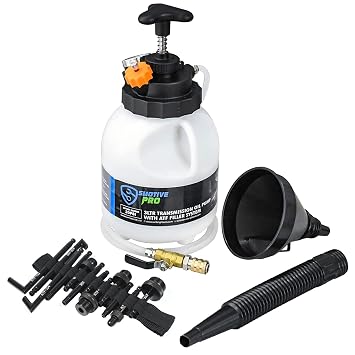 SMOTIVEPRO Automotive Transmission Fluid Pump ATF Filler System 3L Manual Fluid Transfer Pump with 12 Aluminum Alloy AdaptersTransmission Fluid Extractor