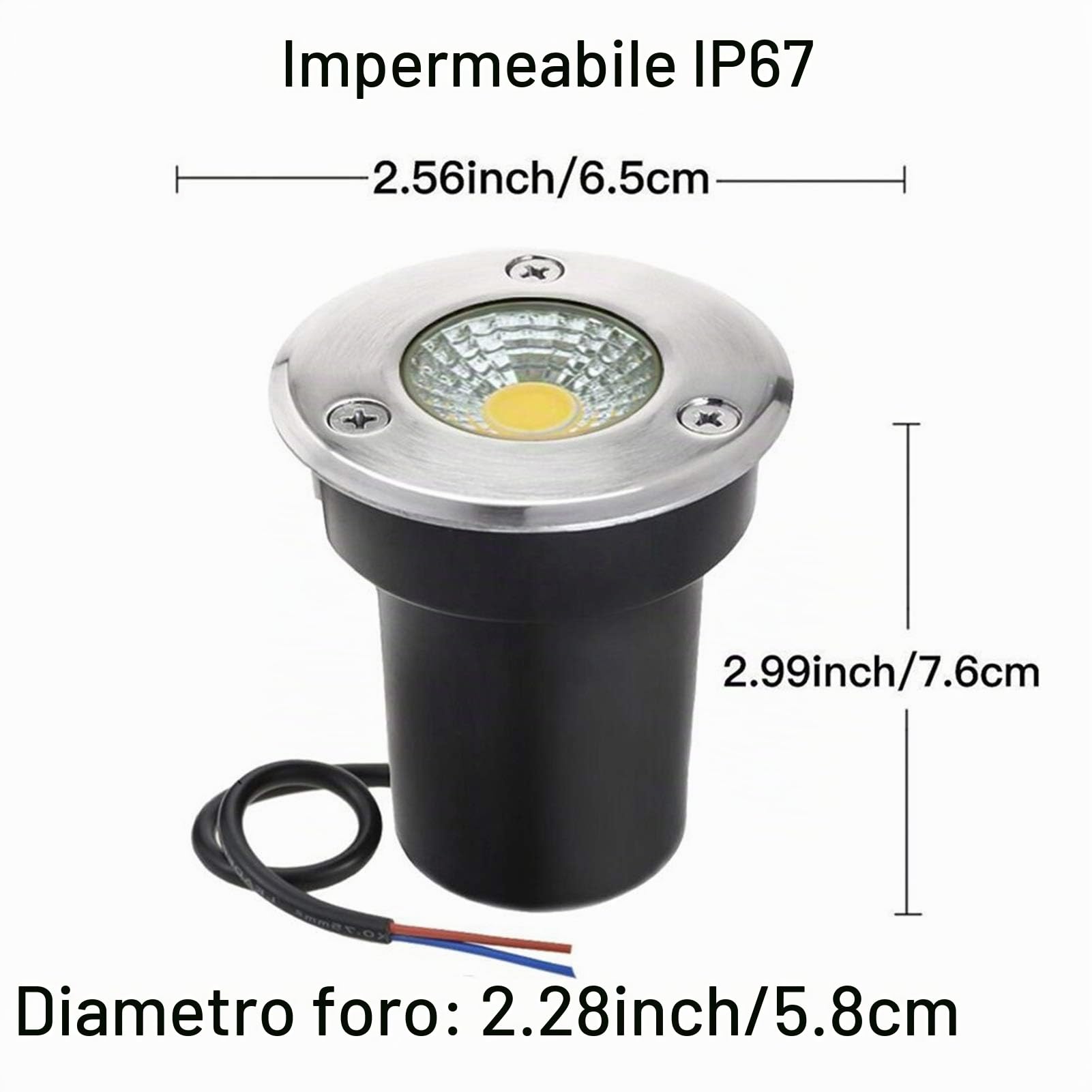 Faretti LED da Incasso per Pavimento Esterno 3W Faretto Incasso Segnapasso IP67 Impermeabile per Giardino, Esterno, Terrazzo(Warm White Light,220V)
