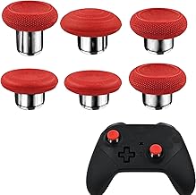 6in1 Metal Thumbsticks Replacement for Elite Series 2 Core Controllers, Replacement Magnetic Joysticks for Xbox Elite Series 2 Controllers(Red)