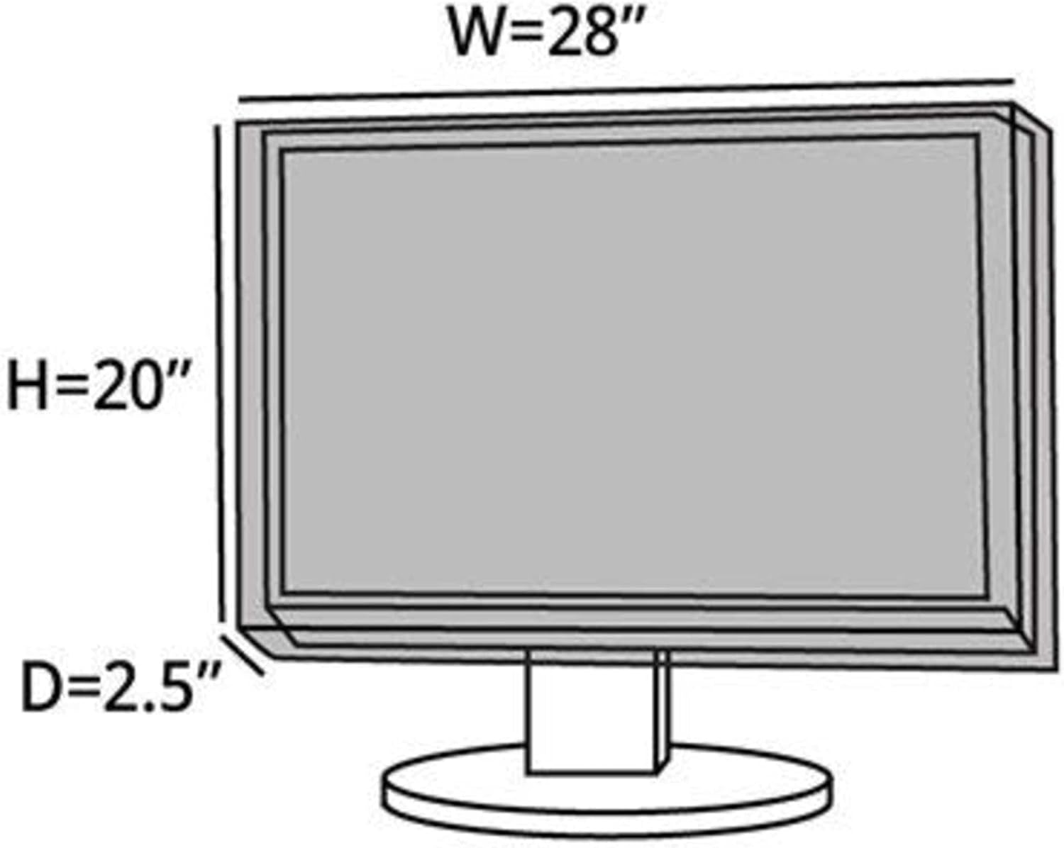 Covermates Quilted Monitor Cover for Computer Screens – Padded Dust Cover for Desktop Monitor, Washable Diamond Polyester Screen Protector with Elastic Hem, 28W x 2.5D x 20H, Cream