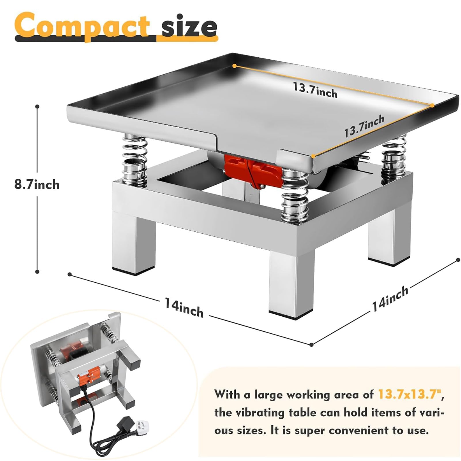 Amazon.com: 13.78 x 13.78'' Small Concrete Vibrating Table, Concrete Shaker, Vibration Test Bench, Test Block, Vibration Platform, Mini Stainless Steel Vibration Table 3000-3600 RPM, 35 x 35cm,110V : Tools & Home Improvement Amazon.com: 13.78 x 13.78'' Small Concrete Vibrating Table, Concrete Shaker, Vibration Test Bench, Test Block, Vibration Platform, Mini Stainless Steel Vibration Table 3000-3600 RPM, 35 x 35cm,110V : Tools & Home Improvement