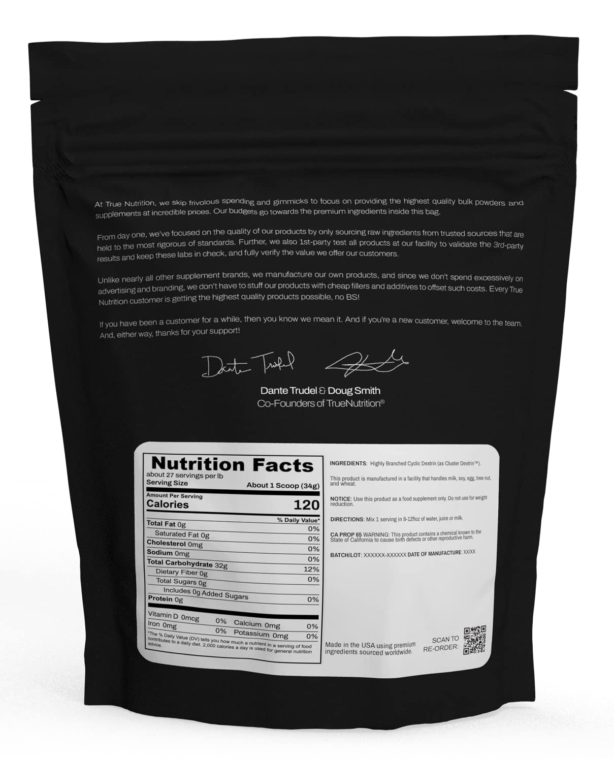 True Nutrition - Highly Branched Cyclic Dextrin - Carbohydrate Powder for Sustained Intra-Workout Energy, Enhanced Post-Workout Muscle Recovery - Vegan and Non-GMO - Unflavored 2lb. — Amazon image 2