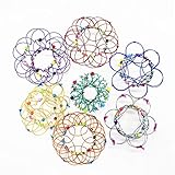 CESTA DE JUGUETE DE FLORES --- La corona de lazo mágico 3D está hecha de acero dulce, duradera, sólida, alambre de hierro tejido y cuentas de colores en el interior, es un juguete de la antigua dinastía china, divertido e interesante, la inteligente unión del aro le hacer varios cambios