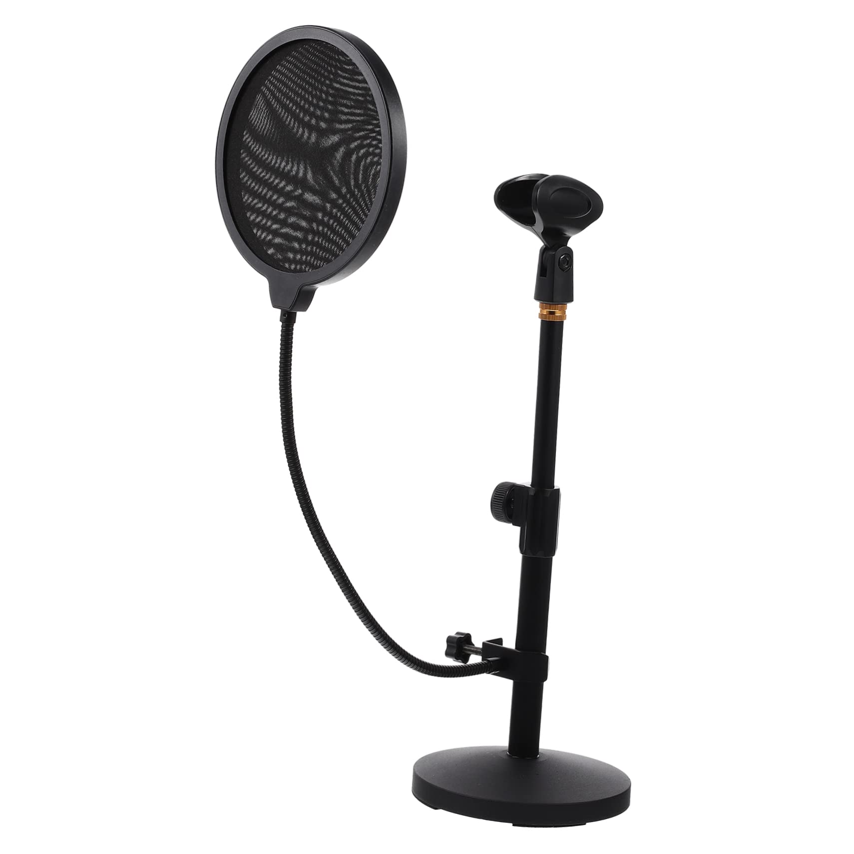 Levemolo Soporte De Micrófono De Escritorio Ajustable Extensible 290-395mm Con Base Metálica Negra, Clip Para Micrófono y Filtro Antipop Para Streaming y Grabación Profesional