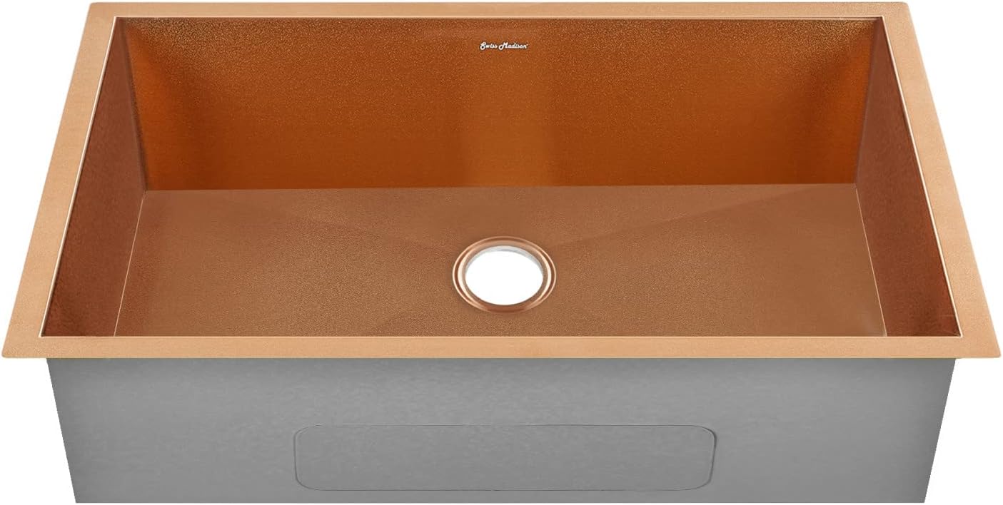 Tourner 27 x 19 Stainless Steel, Single Basin, Undermount Kitchen Sink in Gold