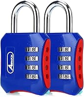 Vista 1 de ABRAFOX Candados resistentes de 4 dígitos de combinación de códigos reconfigurables, cerraduras de equipaje para gimnasio, interior, escuela