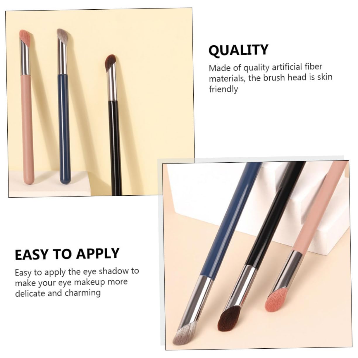 MERRYHAPY 3pcs Concealer Makeup Brush Set Eye Shadow Brush Beauty Nose Face Mask Applicator for Women Random Color