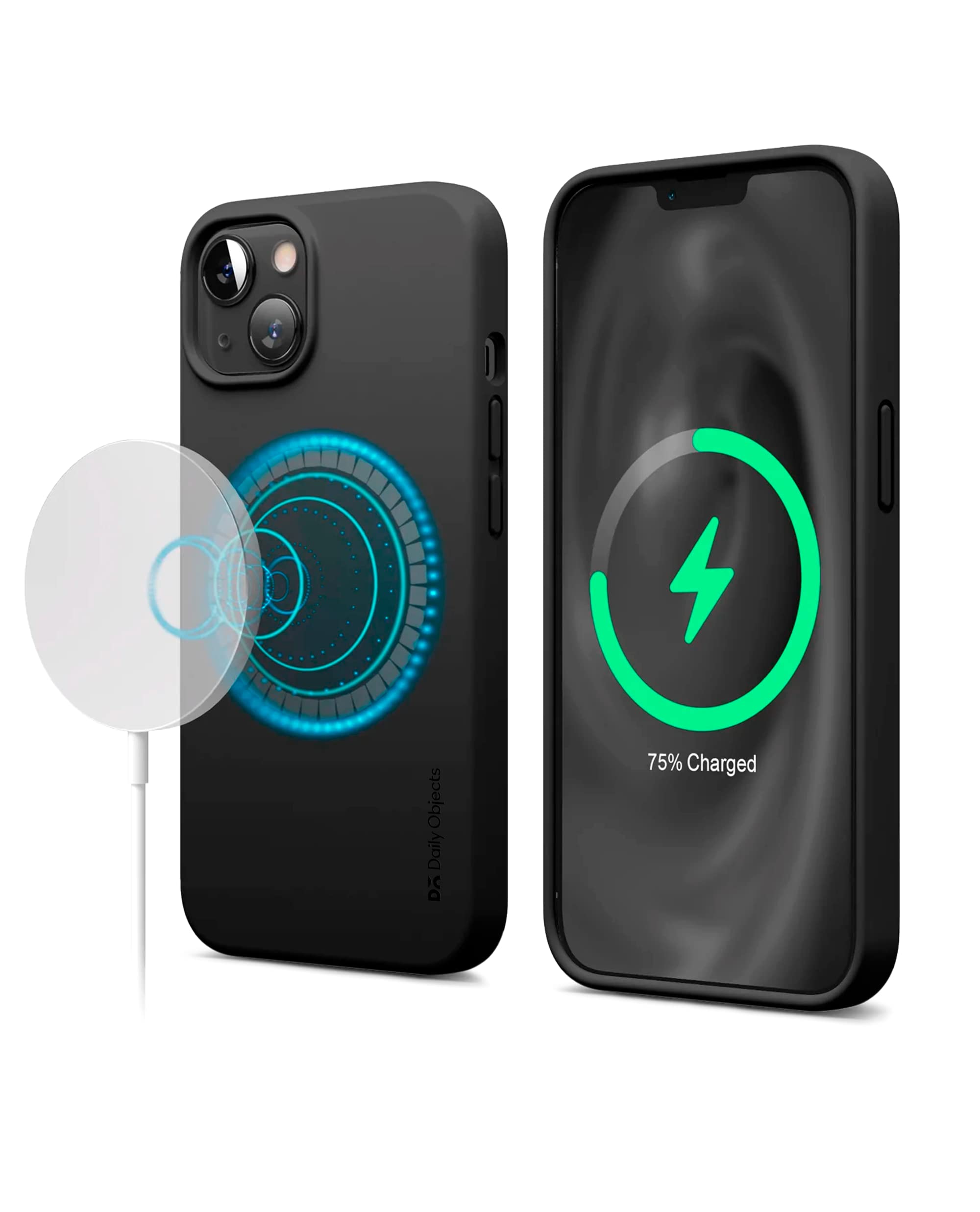 DailyObjects Case for iPhone 15 Compatible with Mag-Safe Wireless Charging,  Flekt Liquid Silicone Slim Shockproof Back Cover