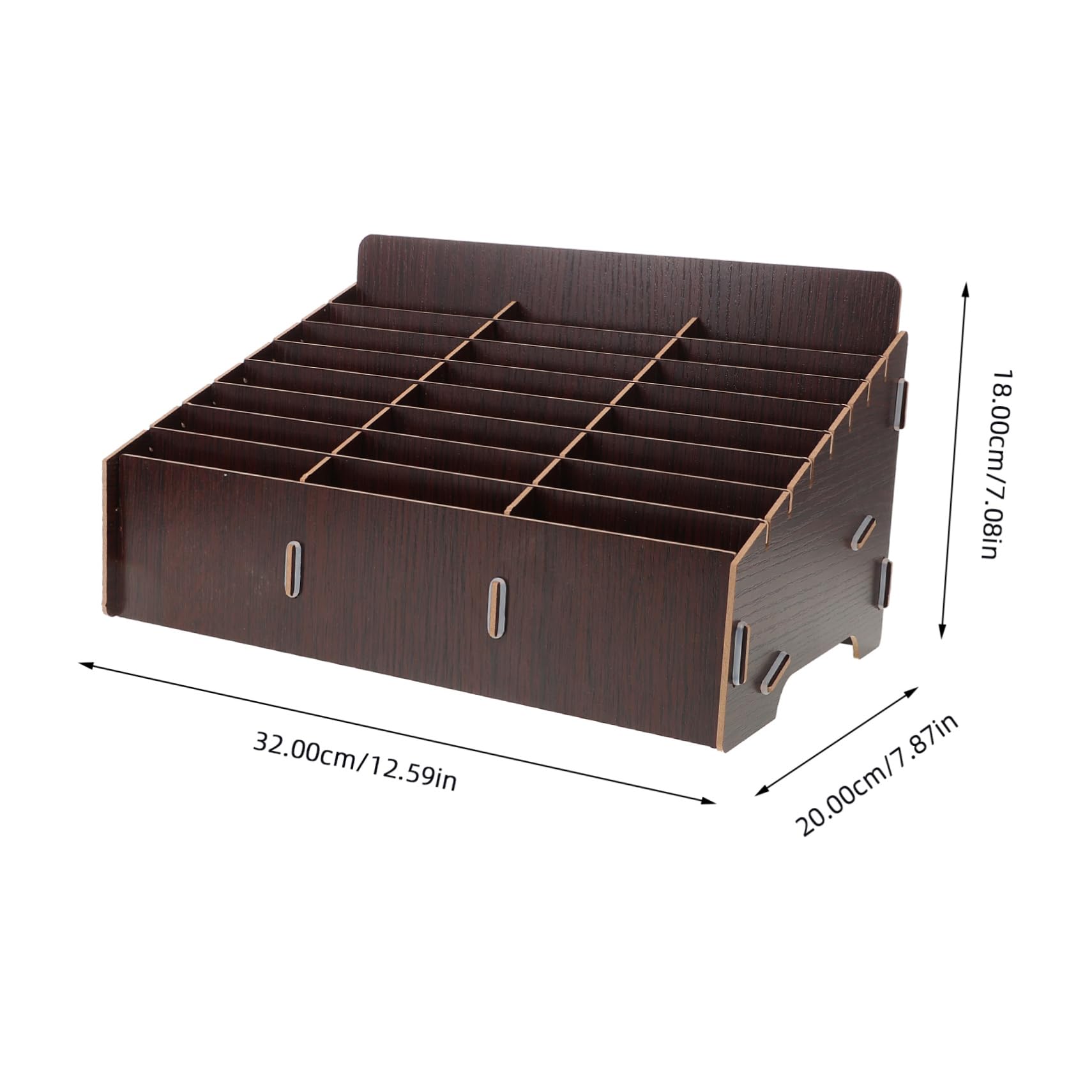 VICASKY Scatola Portaoggetti da Scrivania in Legno Scomparti Multipli, Organizer per Cellulare Multifunzionale per L'uso in Aula e Ufficio