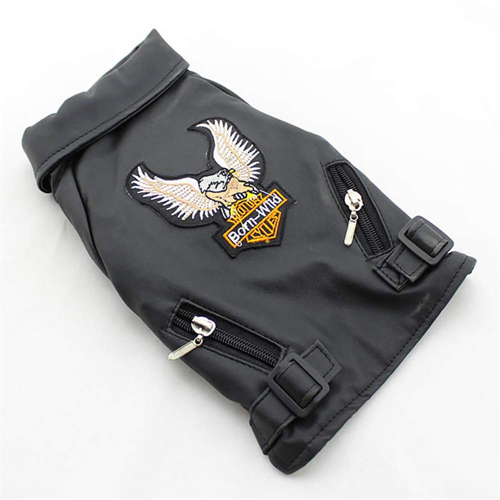 Cappotto Invernale Per Cani Giacca Da Moto in Pelle PU Per Cane, Cappotto Di Giacca in Pelle Cool Dog Abbigliamento Invernale Caldo Per Animali Domestici, Impermeabile Antivento,Nero,XXL