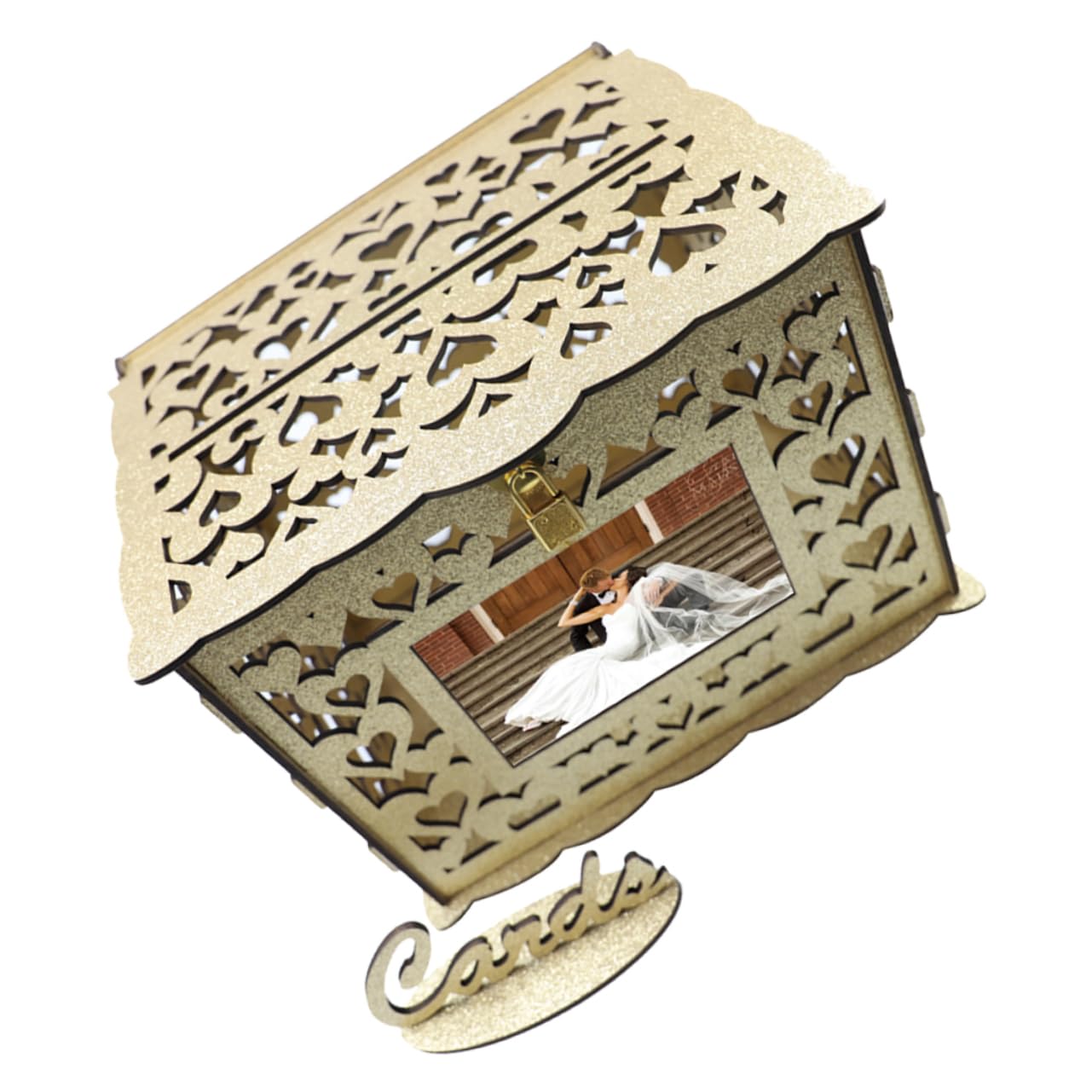 Caja de tarjetas para bodas en jardín y banquetes de madera PRETYZOOM decorativa
