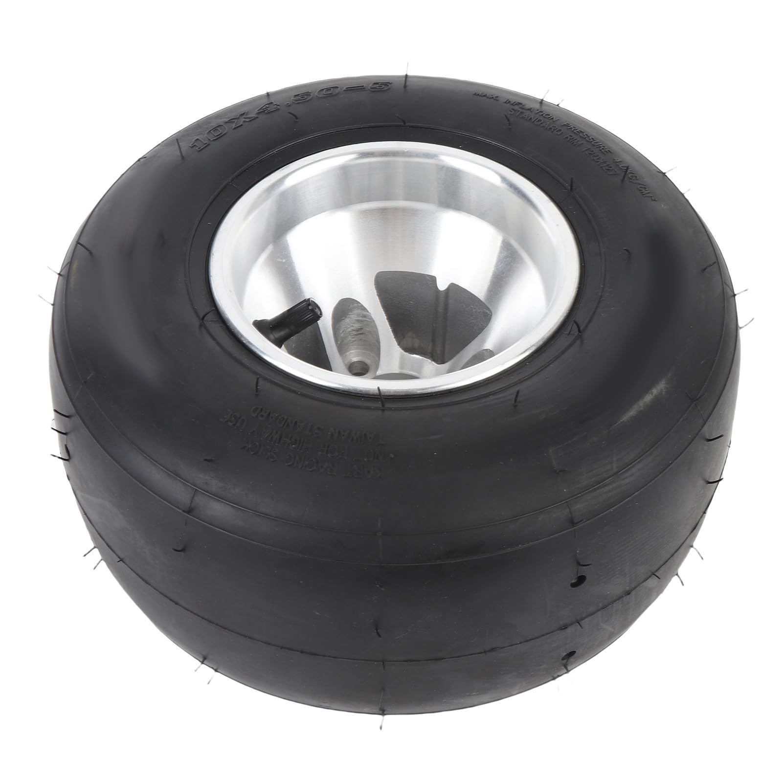 KIMISS Neumático 10x4.50-5 con llanta para ATV, UTV y kart, 4PR sin cámara, antideslizante y resistente a pinchazos, ideal para cortacésped y vehículos todo terreno