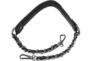 uxcell Black Strap Grey Chain Purse Chain Strap