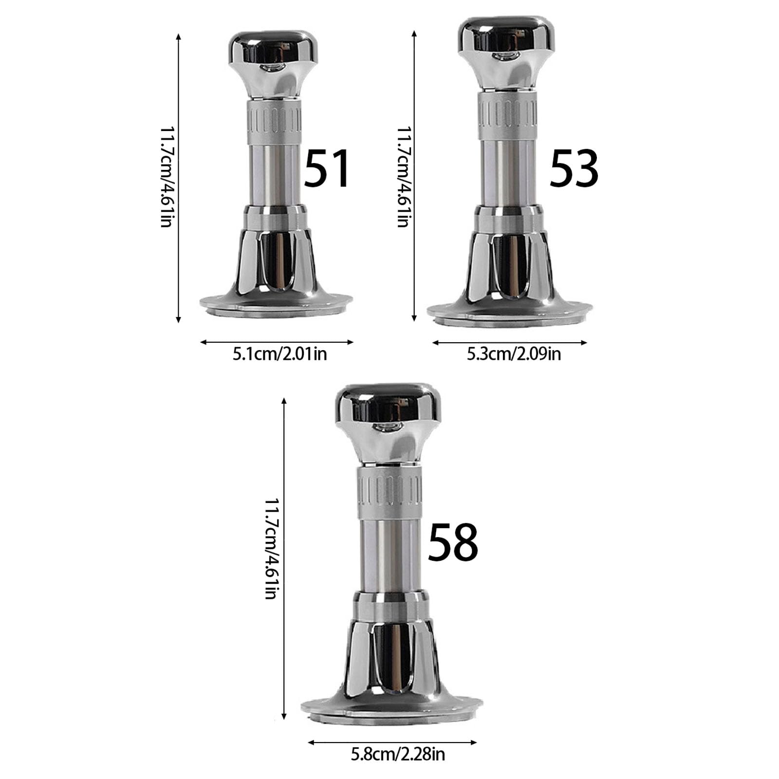 Load Espresso Tamper Tool Auto Pressure Stainless Steel Construction for Coffee Shops Pressure Coffee Tamping Device