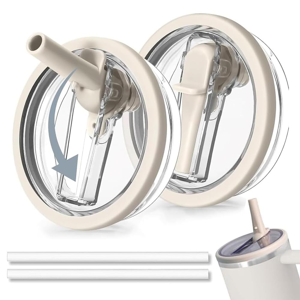 Stanley cup Deckel, 2 Stück Ersatzdeckel für 40oz Becher, Wiederverwendbarer Auslaufsichere und Staubdichte Tumbler Stanley Deckel