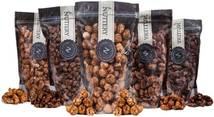 The Nuttery Freshy Roasted and Glazed Almond Nuts - One (1) Lb Bag of Kosher Sweet Almond Nuts