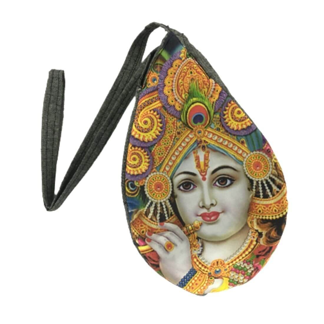 Aashita Creations Worship Printed Chanting Bag/Beads Bag/Gomukhi Japa Bag With Zip Pocket