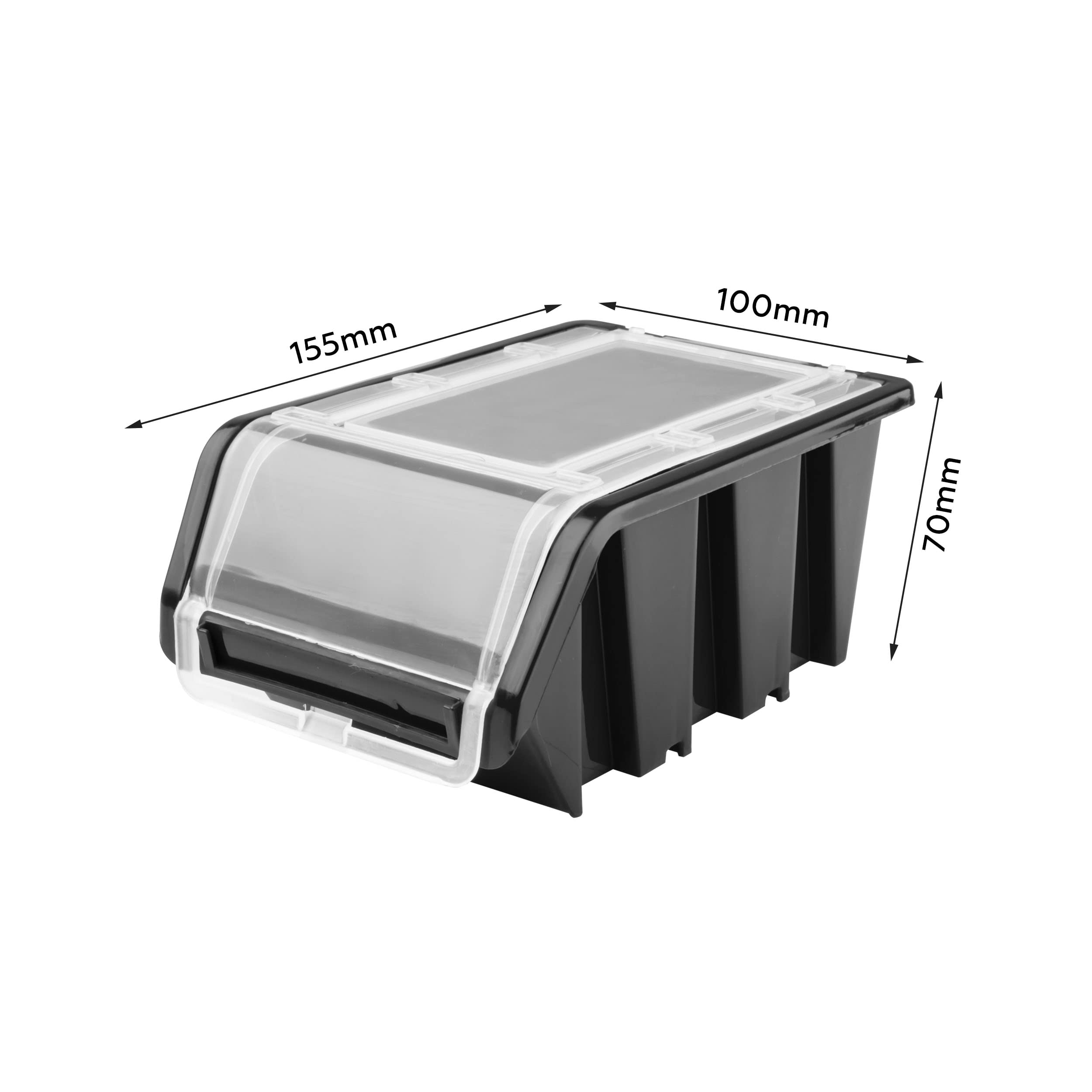 Sistema de almacenamiento para taller | 78 x 39 cm | 21 unidades | Estantería de pared con cajas apilables – placas de pared extrafuertes – Estantería perforada para vehículos de mercancías o garaje